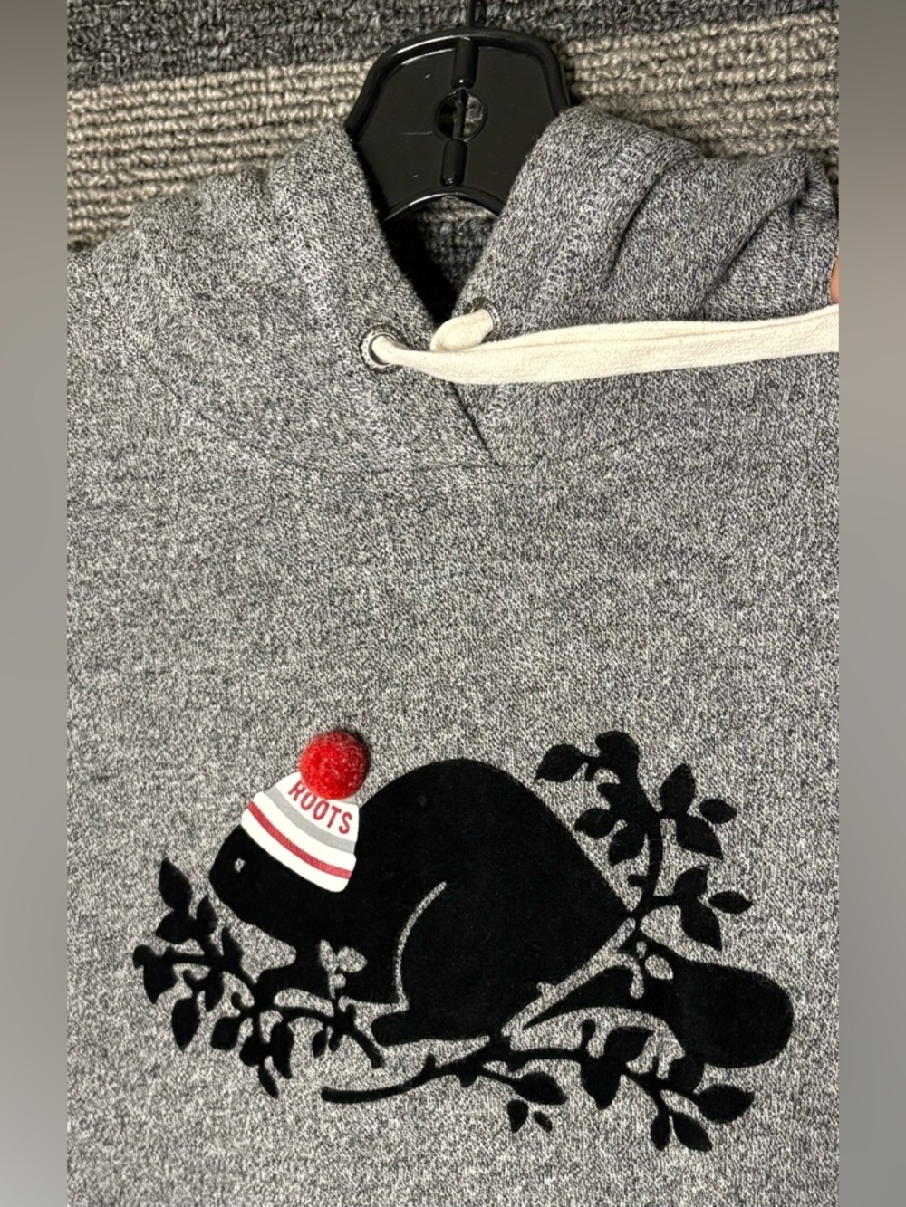 Roots Gray Pullover Beaver Logo Hoodie Sweatshirt Women’s Small EUC - Picture 4 of 7